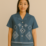 Embroidered Indigo Denim Shirt